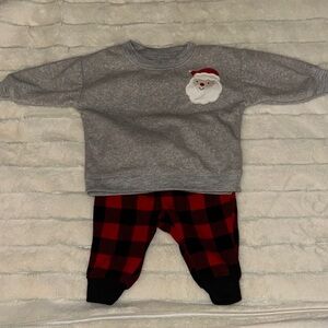 Gray and Red Plaid Infant Pajamas